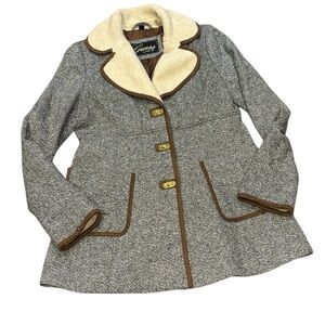 Guess Gray and Cream Pea Coat